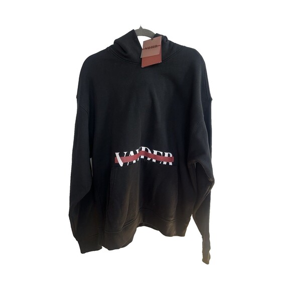 Vayder Men's Cotton Hoodie Kangaroo Pocket Oversized Black Heavy Weight Sz L NEW - Picture 3 of 11